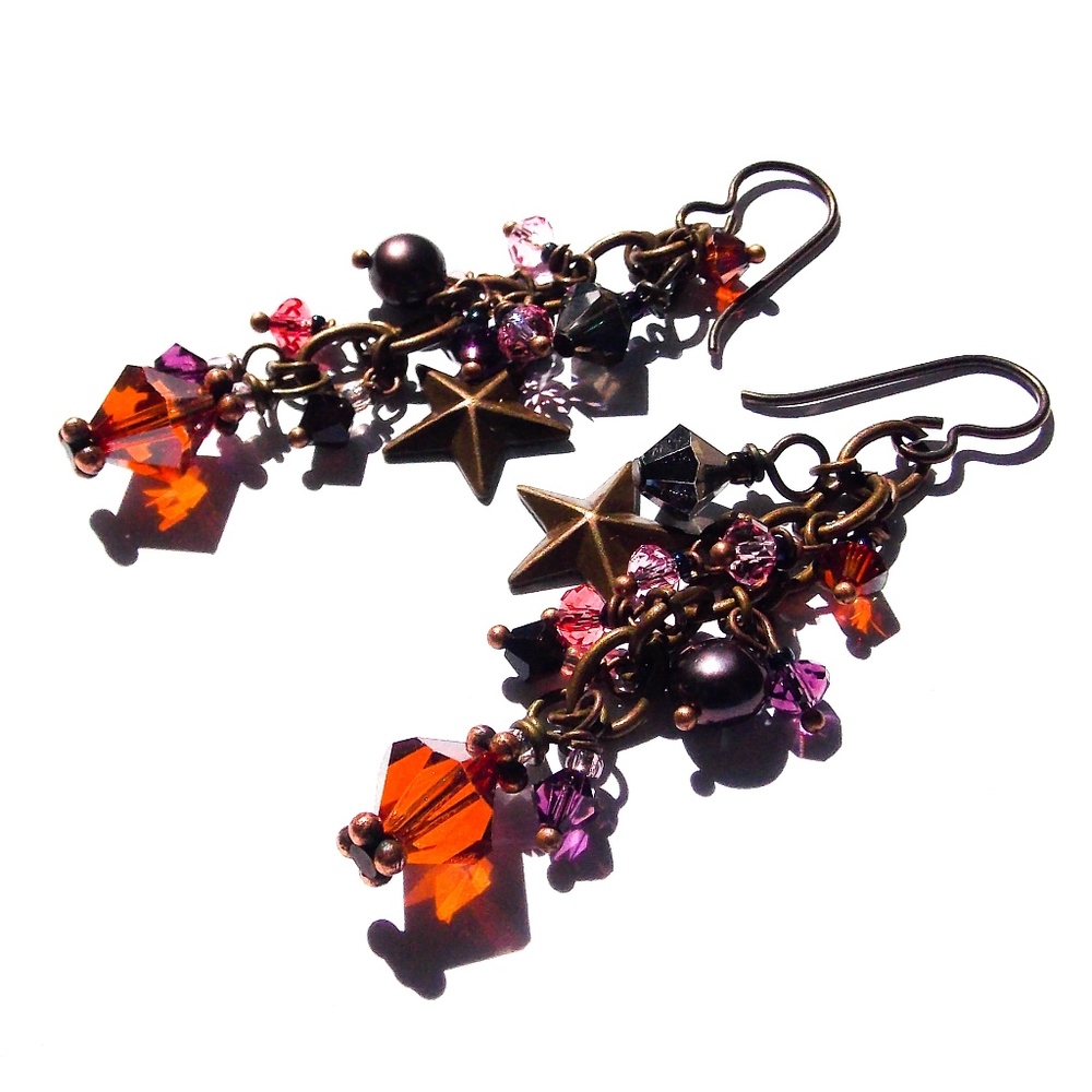Celestial Gypsy Drippy Jewels Chains Earrings Star
